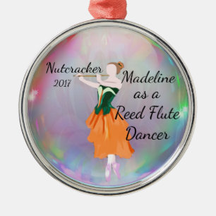 Personalisierte Nussknacker-Verzierung - Reedflöt Silbernes Ornament