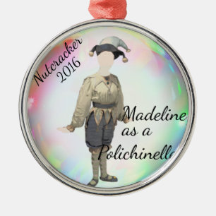 Personalisierte Nussknacker-Verzierung Silbernes Ornament