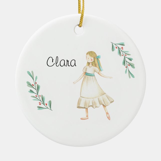 Personalisierte Nutcracker Clara Keepake Keramik o Ornament (Vorne)
