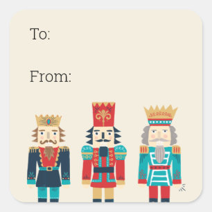 Personalisierte Nutcracker-Gift-Tags Quadratischer Aufkleber