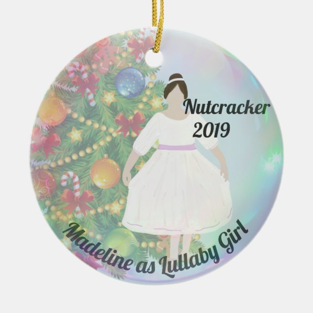 Personalisierte Nutcracker-Ornament - Lullaby Girl Keramik Ornament (Vorne)