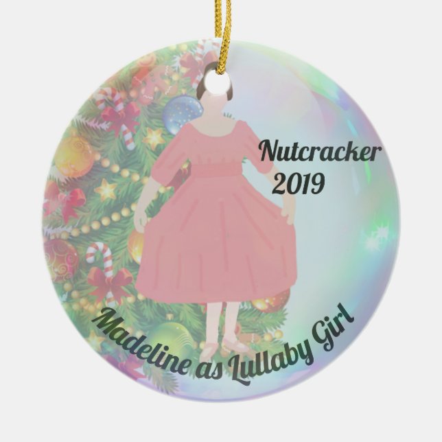 Personalisierte Nutcracker-Ornament - Lullaby Girl Keramik Ornament (Vorne)