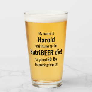 Personalisierte NutriBEER Diät Humorisch Glas