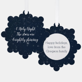 Personalisierte O Heilige Nacht Weihnachtslieder T Ornament Karte