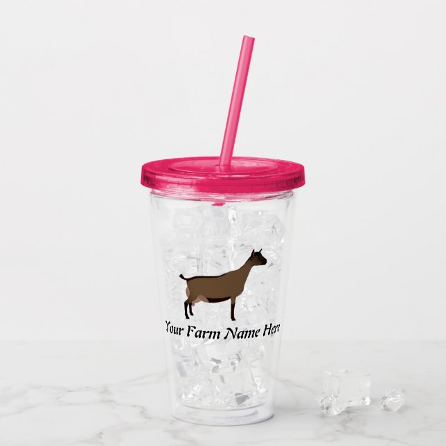 Personalisierte Oberhasli Milchziege Acryltrinkbecher (Rückseite Ice)