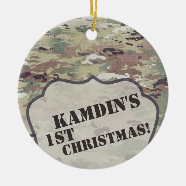 Personalisierte OCP-Camouflage der XMAS-Zierarmee Keramik Ornament (Vorne)