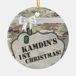 Personalisierte OCP-Camouflage der XMAS-Zierarmee Keramik Ornament