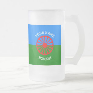 Personalisierte offizielle Romany-Sinti und Mattglas Bierglas