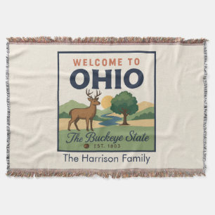 Personalisierte Ohio-Wurfdecke Decke