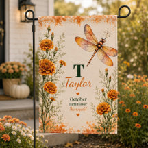 Personalisierte Oktober-Ringelblume-Libelle