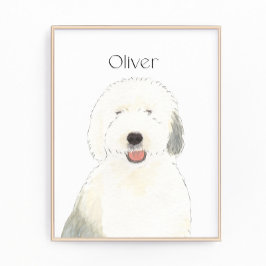 Personalisierte Old English Sheepdog Art Fotodruck