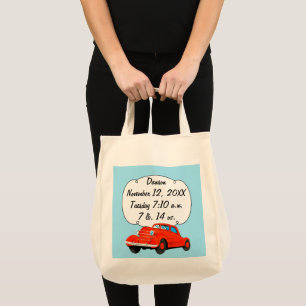 Personalisierte Oldtimer-Baby-Jungen-Statistiken Tragetasche