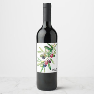 Personalisierte Olive Branch Weinetikett