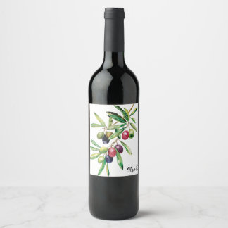Personalisierte Olive Branch Weinetikett