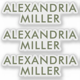 Personalisierte Olive Green Monogram Laptop-Aufkle Aufkleber