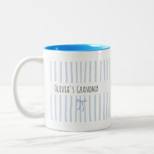 Personalisierte Oma Benutzerdefinierter Enkelname Zweifarbige Tasse