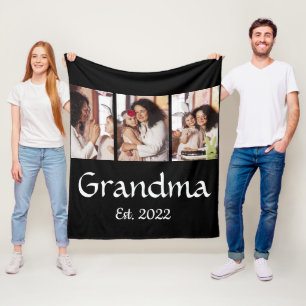 Personalisierte Oma Established 3-Foto-Collage Fleecedecke