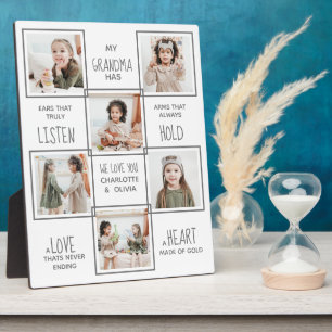 Personalisierte Oma FotoCollage Großmutter Fotoplatte