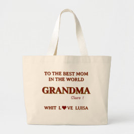 Personalisierte Oma Mama Mommy Script Jumbo Stoffbeutel