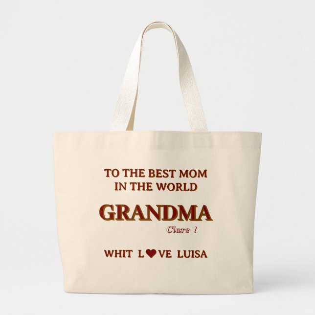 Personalisierte Oma Mama Mommy Script Jumbo Stoffbeutel (Vorne)