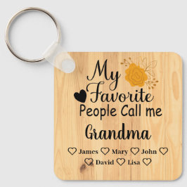 Personalisierte Oma mit den Namen der Enkel Schlüsselanhänger