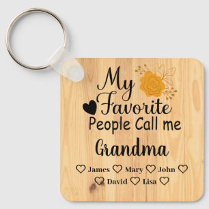 Personalisierte Oma mit den Namen der Enkel Schlüsselanhänger