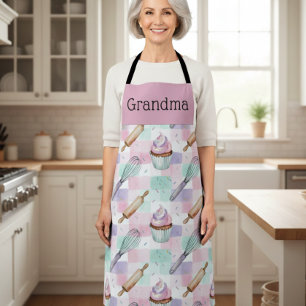 Personalisierte Oma-Nana-Pastell-Cupcake-Crew Schürze