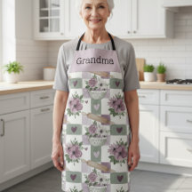 Personalisierte Oma-Schürze Vintage-Blumen-Backen