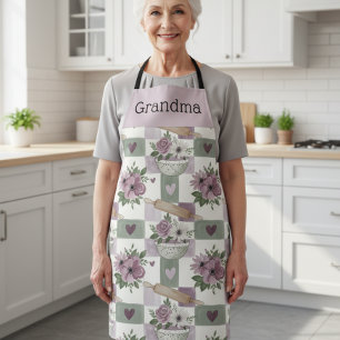 Personalisierte Oma-Schürze Vintage-Blumen-Backen Schürze