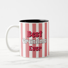 Personalisierte Oma schwarz-weiß gestreift Zweifarbige Tasse