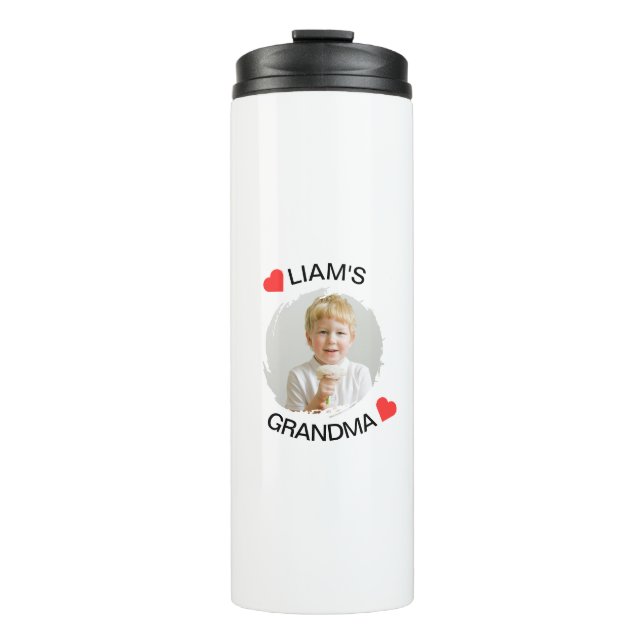 Personalisierte Oma Tumbler - Gewohntes Kindergesi Thermosbecher (Vorderseite)