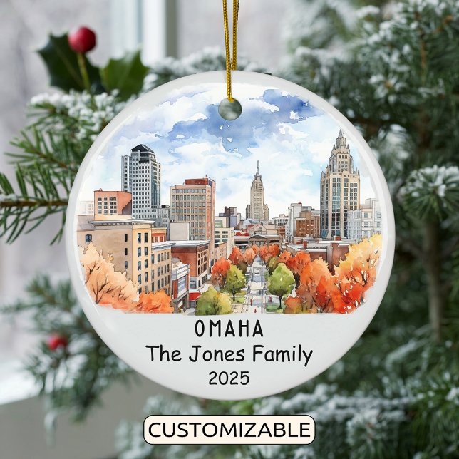 Personalisierte Omaha-Ornament, Nebraska Keramik Ornament (Von Creator hochgeladen)