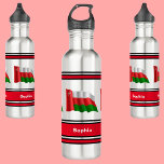 Personalisierte Oman-Fahne zurück zur Schule Edelstahlflasche<br><div class="desc">Personalisierte Oman-Flag zurück zur Edelstahlflasche aus der Schule. Passen Sie es mit Ihrem Namen an,  um einen schicken,  gürteleigenen Look zu erhalten.</div>
