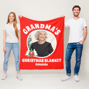 Personalisierte Oma's Foto Weihnachten Fleecedecke