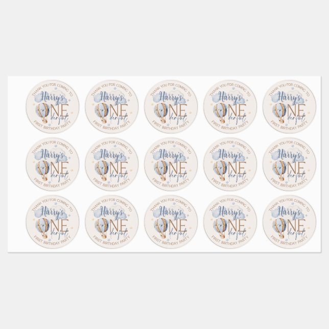 Personalisierte ONEderful 1. Geburtstag Party Stic Etiketten (Blatt)