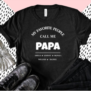 Personalisierte Opa mit Namen Papa T-Shirt