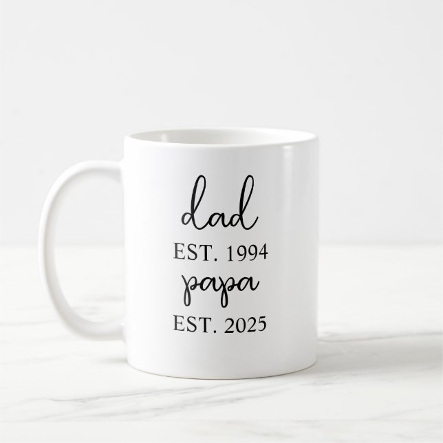 Personalisierte Opa-Tasse - Est 2025-Geschenk - ne Kaffeetasse (Links)