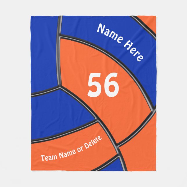 Personalisierte orange blaue fleecedecke (Vorderseite)