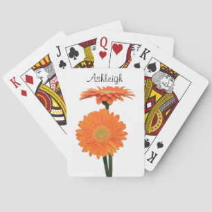 Personalisierte orange Gerbera-Daisy-Spielkarten Spielkarten
