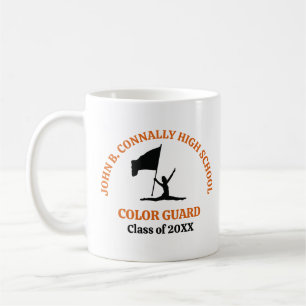 Personalisierte Orange High School Color Guard Kaffeetasse