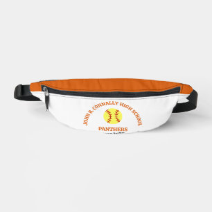 Personalisierte Orange High School Softball-Spiele Bauchtasche