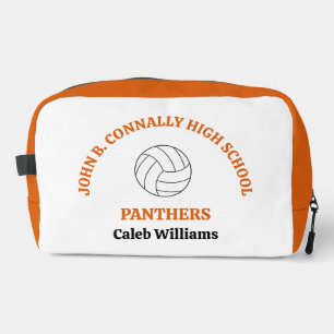 Personalisierte Orange High School Volleyballspiel Waschbeutel