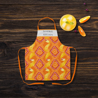 Personalisierte Orange mit Früchten und Schale Schürze