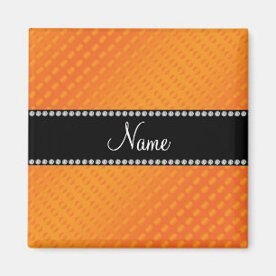Personalisierte orange Polkanamenspunkte Magnet