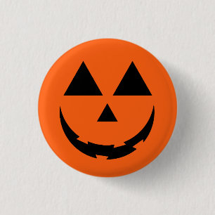 PERSONALISIERTE ORANGE PUMPKIN-GESICHT HALLOWEEN BUTTON