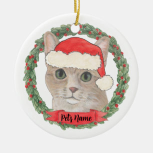 Personalisierte Orange Tabby-Katze Keramik Ornament