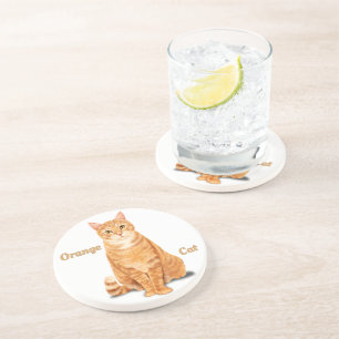 Personalisierte Orangefarbene Ingwer-Tabby-Katze Getränkeuntersetzer