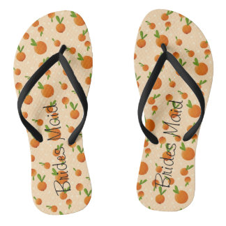 Personalisierte Orangen und Blüten Flimmern Flip Flops