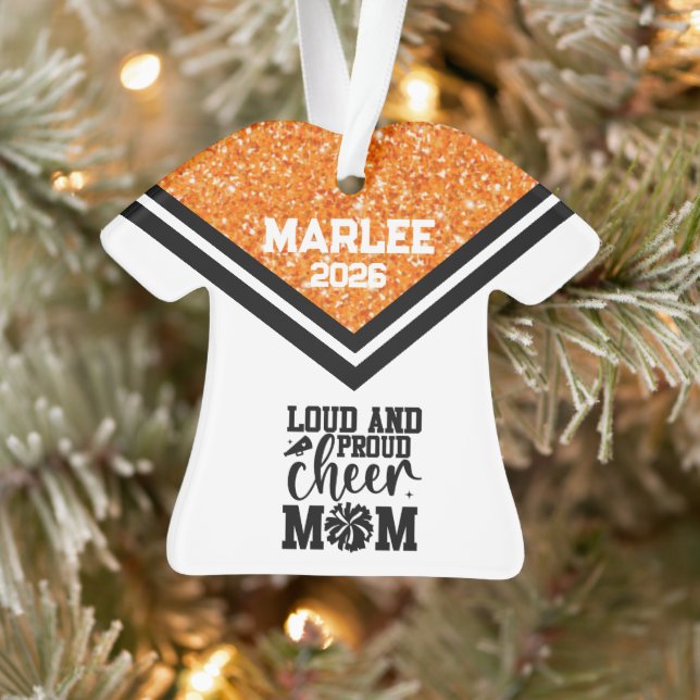 Personalisierte Orangen- und Schwarzkäfer-Mama Ornament (Baum)