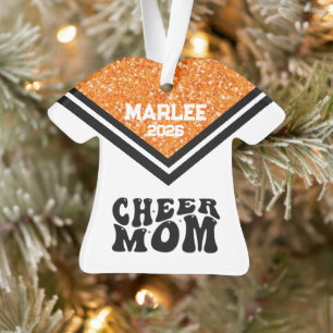 Personalisierte Orangen- und Schwarzkäfer-Mama Ornament